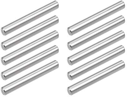 sourcing map 10Pcs 5mm x 30mm Dowel Pin 304 Stainless Steel Pegs Support Shelves Silver Tone
