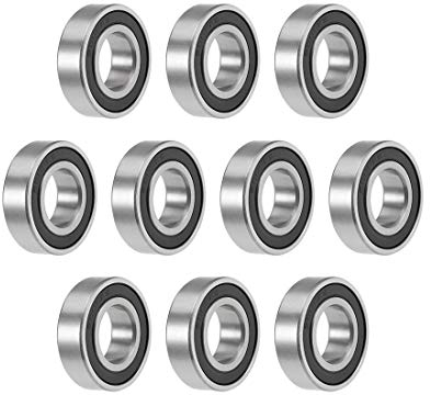 sourcing map 10 Stück Rillenkugellager 6003-2RS Z2 Doppelt Geschirmt Kohlenstoffstahl Kugellager 17mm X 35mm X 10mm