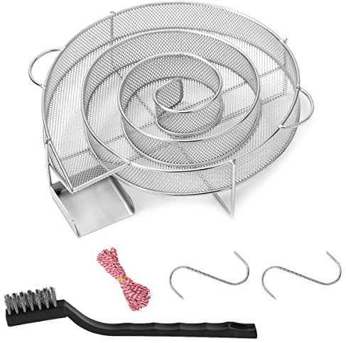 ZITFRI Generador de Humo Frío para Ahumar Barbacoa Horno de Ahumado Profesional Ahumador de Alimentos de Acero Inoxidable Horno de Ahumar Ahumador Cocina para Parrillas Barbacoa Carne Pezcado-Redondo