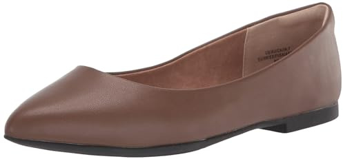 Amazon Essentials Women's Pointed-Toe Ballet Flat, Chocolate, 2.5 UK