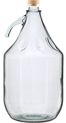 AlcoFermBrew Bonbonne en Verre 5L - Dame-Jeanne avec Bouchon à vis | Dame-Jeanne en Verre | Seau Fermentation