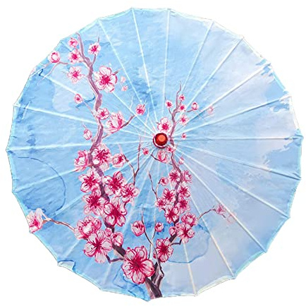 LOVIVER Handmade Oriental Oil Paper Parasol Ancient Dance Umbrella Classical Windproof Chinese Style Oiled Paper Umbrella for Costumes Party Cosplay,Pattern I