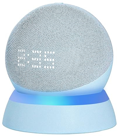 Tischständer für Echo Dot 5. & 4. Generation - C YECEN Desktop-Halterung,Basishalterung mit Lichtleiter und mit integriertem Kabelmanagement, Graublau