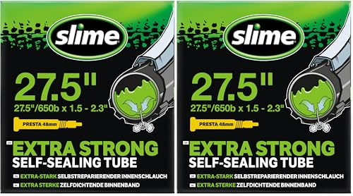 Slime 30077 Cámara Interior de Bicicleta con Sellante de Pinchazos Slime, Sellado Autónomo, Prevenir y Reparar, Válvula Schrader, 50/60-584 mm (27,5 (650b) x 2,0-2,4), Única (Paquete de 2)