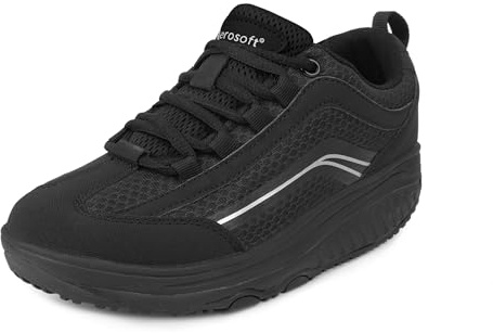Aerosoft Walker Comfort - Zapatillas con cordones para hombre y mujer, espuma viscoelástica