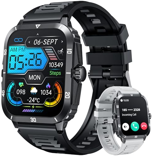 Reloj Inteligente Hombre Smartwatch con Llamadas: 2.0Smart Watch 3ATM Impermeable Podómetro Pulsometro Sueño Presion Arterial 123 Modos Pulsera Actividad Reloj Deportivo Hombre para Android iOS