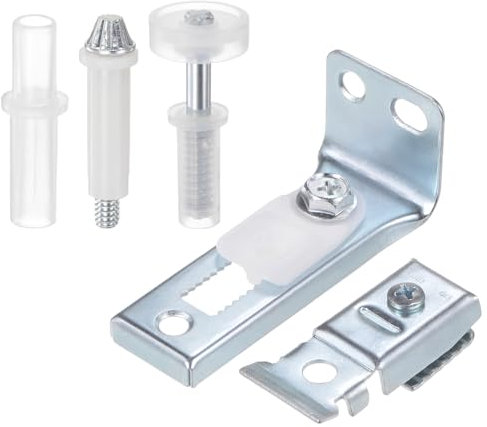 QUARKZMAN Kit de Quincaillerie pour Porte Pliante Comprenant Un Pivot Supérieur et Inférieur, Un Support et Une Roulette de Guidage. Kit de Quincaillerie pour Porte de Placard Pliante.