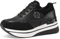QUEEN HELENA Sneakers Alte Scarpe da Ginnastica con Zeppa Comode Donna X31-20 (Nero, Sistema Taglie Calzature EU, Adulto, Donna, Numero, Media, 36)