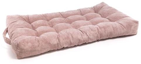 Ecopuf - Bodenmatratze Kinder - Bodenkissen Kinderzimmer - Gesteppt, aus Cord, 70 x 120 x 15 cm Groß, mit Griff - Vielseitige Bequeme Matratze für Kuschelecke, Leseecke - SZ61 Puderrosa