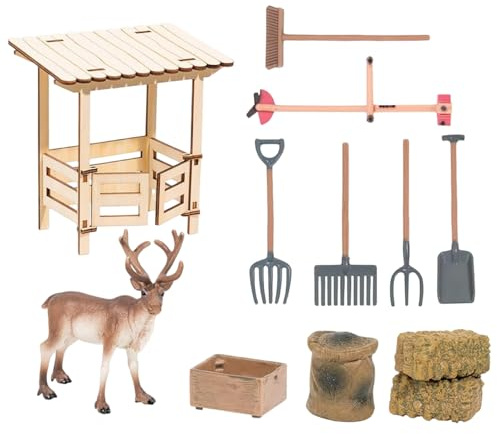 Leksaksset Med Leksaker Träleksaker Med Tomte Och Rollspelsverktyg