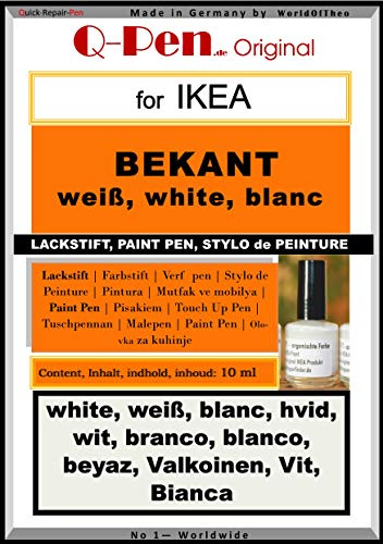 Färgpenna lackpenna touch-up-penna för IKEA BEKANT vit