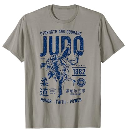 Distressed Judo Tee Clothing Vintage Fighter Men Boy Judo T-Shirt