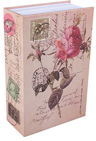 Wörterbuch Geheimbuch, tragbare Aufbewahrungsbox für Bargeld-Schmuck, 18 * 11,5 * 5,5 cm, für Zuhause, Büro(Rosentagebuch-Typ)