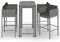 vidaXL Gartenbar Set 5-TLG. mit Kissen Theke Bar Tresen Gartentheke Bartisch Stehtisch Barhocker Barstuhl Gartenmöbel Poly Rattan Grau