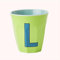 Auswahl Briefpapier Varzi - Rice Melamin-Glas Buchstabe L Tasse Limette