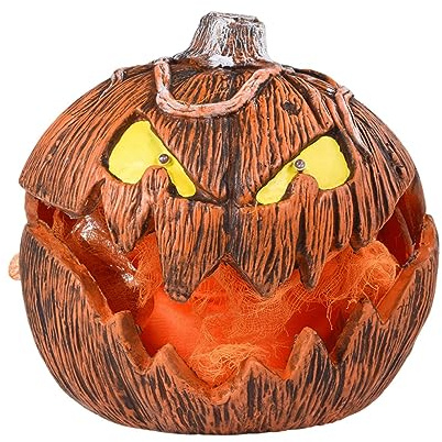 Firulab Illuminazione con Zucca Gourdo di Halloween, luci parlanti con Zucca di Halloween a Bocca Aperta, Decorazioni con Zucca Gourdo di Halloween per Interni ed Esterni Decorazioni spaventose