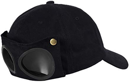 FANGFA Casquette de baseball avec lunettes de soleil, visière incurvée douce, réglable, casquette de baseball pour pilote, hip-hop, unisexe