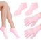 Set Calzini Guanti Idratanti in Silicone, Calzini Spa per Piedi in Silicone per Donna, Calzini in Silicone per Pedicure Trattamento Intensivo per Piedi Secchi e Screpolati Idratanti
