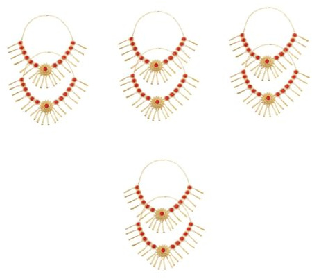 VICASKY 8 Pièces Collier Tête Danse Chaîne Ventre Dames Scintillante pour Performances et Costumes de Danse Ventre Accessoires et Délicats