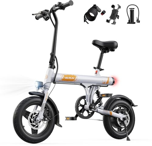 VARUN E Bike, 14 Zoll E-Bike Herren Damen mit 36V 280.8Wh Akku, 250W Motor, Ebike Klapprad mit 3 Fahrmodi, Integrierte Nabe, LCD-Display, Mini Elektrofahrräder E-Klapprad mit Reichweite Max 45 KM