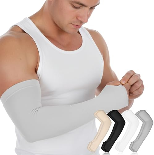 ADLABLD 4 Pairs Protective Arm Sleeve for Thin Skin Elderly Skin Tear and Bruise, Protection Sleeves for Men and Women