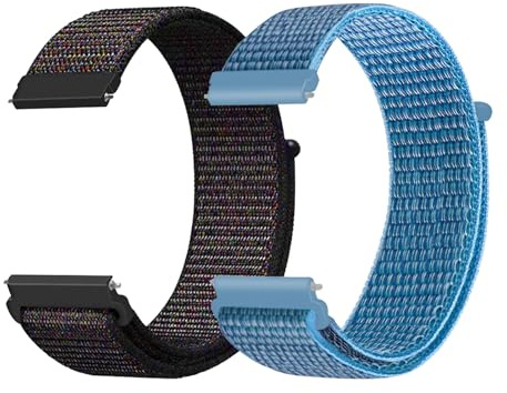 Bracelet de montre en nylon - 20 mm - Bracelet de rechange pour montre intelligente pour enfants - Fermeture rapide - Respirant - Pour enfants, garçons et filles