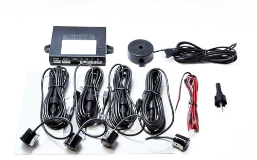 CISBO 18mm Detachable Rear Reverse Parking Sensor 4 Sensors Kit Audio Buzzer Kit (Black)