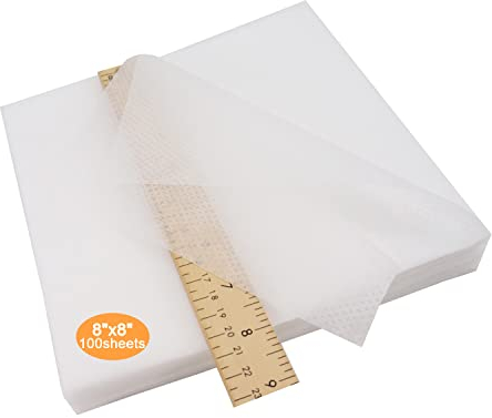 New brothread No Show Mesh (Unsichtbare Masche) Maschinen Stickvlies 8x8 (20cmx20cm) - 100 Blatt/Packung - Leicht Gewicht 50gm (1.8oz) - Passt Max Stickereifläche 15cmx15cm