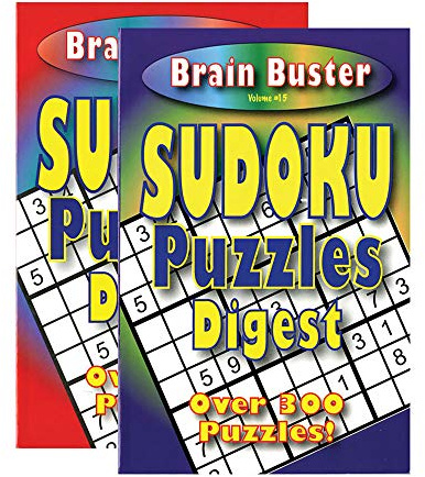 Brain Teasing Sudoku Puzzle Book 8 x 5 Digest Size 2 Titles, Word Search Find Words Books for Training Learning with Game, 2-Pack