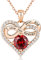 Jewlpire Infinity Heart Necklace for Women Girls with 925 Sterling Silver Chain, CZ Diamond Rose Gold Necklaces for Women, Christmas, Valentines, Birthday, Gift for Women Wife-Garnet