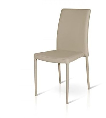 Mar.c.a. Design - 4 Esszimmerstühle, ideal als moderne Küchenstühle, Wohn- und Esszimmerstühle, Küchenstuhl aus Metall mit Kunstleder gepolstert, bequemer Design-Sessel 45 x 45 x 92 cm, Taupe