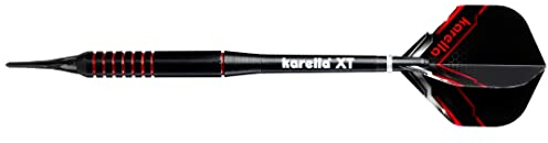 Karella Sofdart XT-2, 18 g, Barrellänge 53 mm, Darts für Einsteiger, Rot, Schwarz