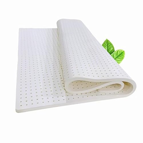 NaKeah Natürliche Latexmatratze, Doppelbett, mittleres festes Feelmatrating -Top für Rückenschmerzen mit abnehmbarem Deckdrucklinderung,2.5cm,90x190cm