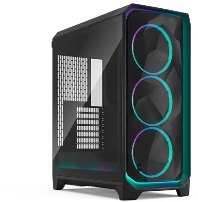 Fractal Design Meshify 3 Ambience Pro RGB Svart TG Lätt Toning - Gamingdatorchassi – Meshfront – Gen 2 ARGB-belysning via Adjust Pro Hub – Tre RGB Momentum 14-fläktar ingår