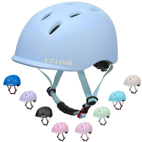 CELOID Kids Bike Helmet,Toddler Cyling Helmets for Ages 5-8 Years Boys Girls,Child Adjustable Multi-Sport Bicycle Skateboard Roller Skate Scooter Rollerblade Balance Skateboarding Helmet,SkyBlue