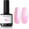 MODELONES Vernis Semi Permanent Rosa, 15 ML Vernis Gel UV Semi Permanent Rosa Perle Effet, Vernis à Ongles Gel Pour Manucure Francaise, Durci Par LED, Nail Art