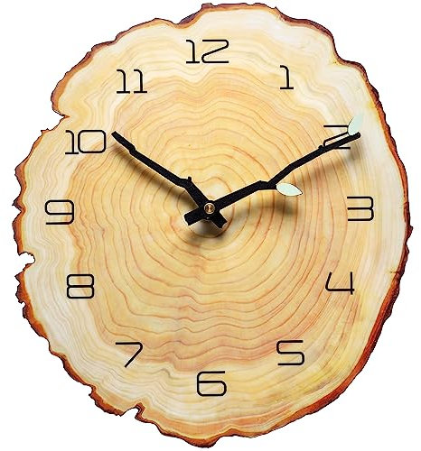 NUOVO Orologio da parete con anello annuale da 16 pollici in legno a forma di albero a forma di stump orologio al quarzo orologio al quarzo alimentato a batteria numeri arabi decorativi per casa