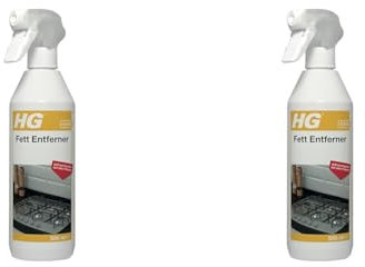 HG Fett Entferner, starker Fettreiniger zur mühelosen Beseitigung von Fettschmutz und Öl, vielseitig einsetzbar und sicher für alle Oberflächen - 500 ml Spray (Packung mit 2)