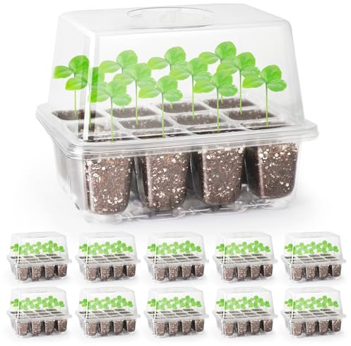 MIXC Seed Trays, 10 Pack 120 Cells Seed Trays with Lids
