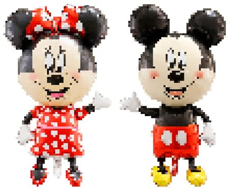 2 Stück Minnie Luftballon, Kinder Themed Geburtstag Deko, Mouse Luftballon, Karikatur Folienballon Set, Kindergeburtstag Party Supplies für Jungen Mädchen