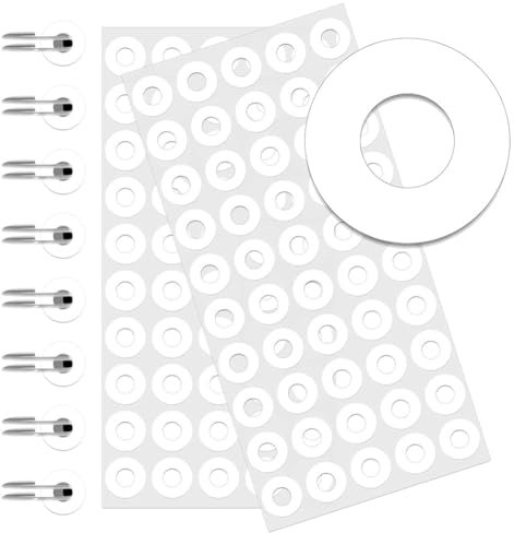 JNJOOD Selbstklebende Weiße Lochverstärkungsaufkleber, Lochverstärkungsetiketten mit 1/4 Durchmesser für Schule, Büro, Familie, 2500 Stück