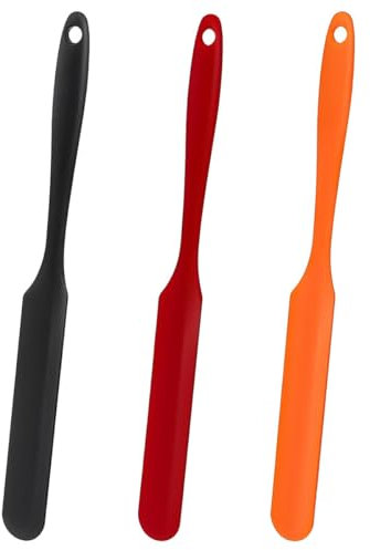 Nicear Lot de 3 grattoirs résistants à la chaleur, à long manche, en silicone, pour confitures, bocaux, mixeurs à jus