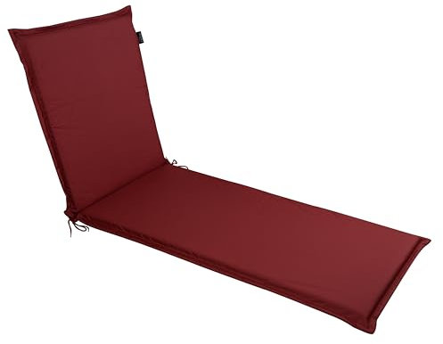 LILENO HOME Sonnenliege Auflage als 1. Set - Rollliege in Rot - Gartenliegen perfekt für Strandliege - Polster für Gartenliege (188x60x5cm) MIA