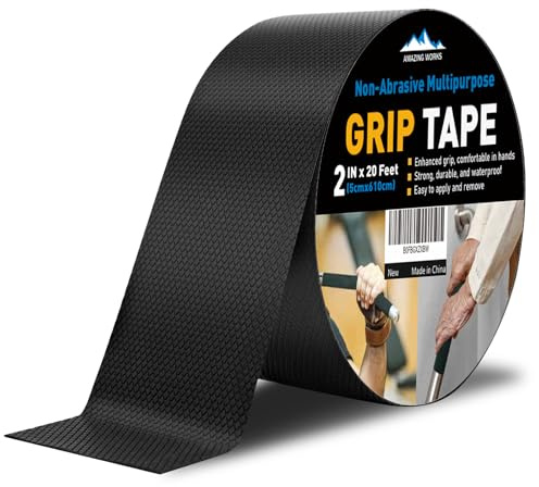Rubber Grip Tape, 2 In x 20 Ft, Non-Abrasive Strong Adhesive Waterproof