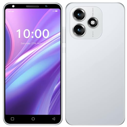 FirstPrz Mobile Phone,5.0 inch HD Screen, 16GB ROM【Expandable up to 128GB】,Dual SIM Dual Camera,3500mHA Big Battery,Wifi,Bluetooth,FM,Face ID Smartphone (White)