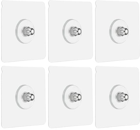 QUARKZMAN 6Pcs Ganci Adesivi Da Parete, 2.8 Ganci Adesivi Quadrati Senza Foratura Impermeabili Adesivi Resistente Per Mensole Da Bagno E Cucina Con Dado A Capocorda M6, 6mm