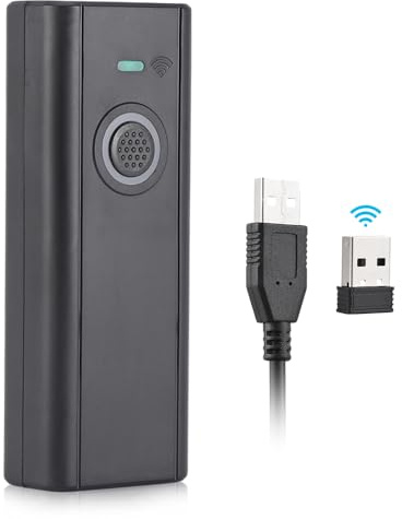 Dioche Mini Lettore Codici a Barre 1D/2D - Connessione Wireless//USB Cablata 2.4G - Lettore Codici a Barre Efficiente e Compatto per la Gestione dell'Inventario - Compatibile con,