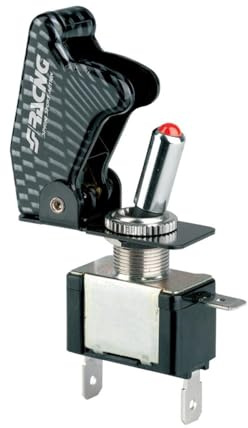 Simoni Racing ISR/1C-L Interruttore Universale con Led, Carbon Look