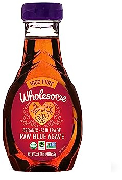 Wholesome Organic Raw Blue Agave Nectar, Syrup, Low Glycemic Sweetener, Non GMO, 23.5 oz (Pack of 6)