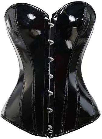 Kelvry Kvinnor Baskisk Steampunk PVC Underkläder Sexig Gotisk Vintage Snörning Benad Bustier Korset Topp